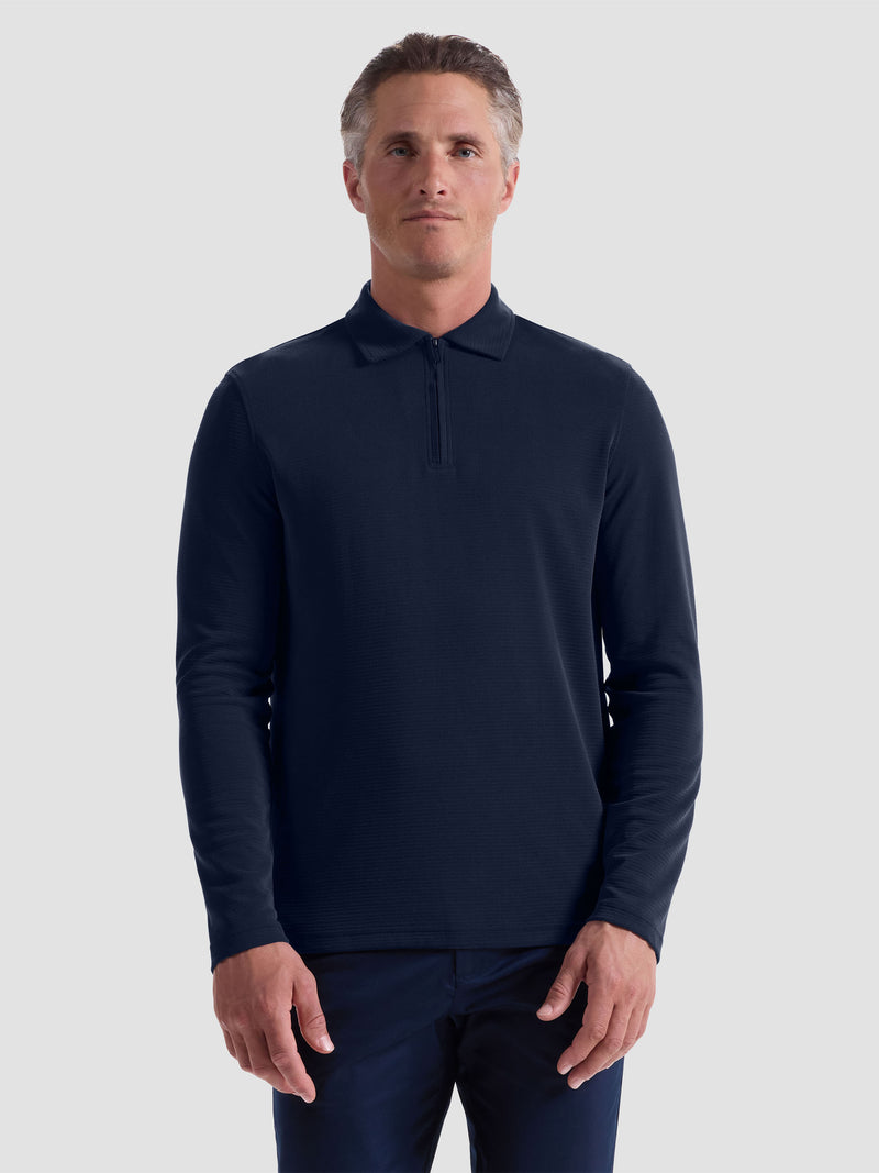 Bugatchi - Long Sleeve Polo - Navy