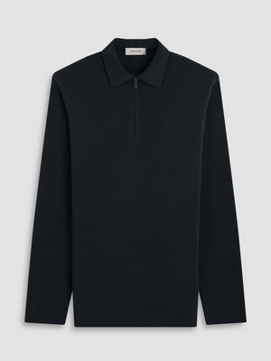 Bugatchi - Long Sleeve Polo - Black