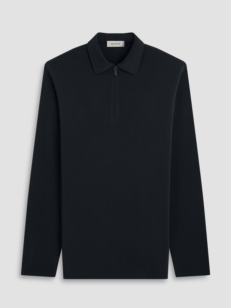 Bugatchi - Long Sleeve Polo - Black