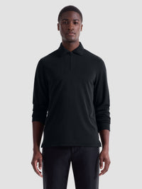Bugatchi - Long Sleeve Polo - Black