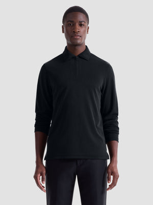 Bugatchi - Long Sleeve Polo - Black