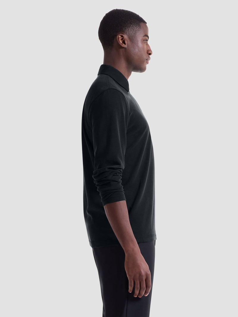 Bugatchi - Long Sleeve Polo - Black