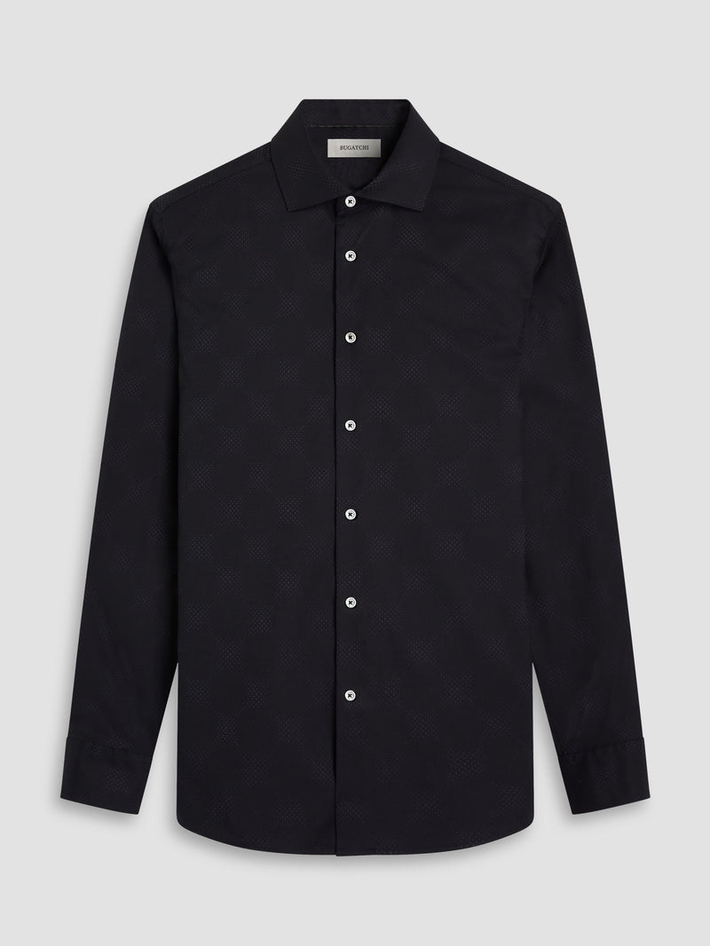 Bugatchi - OoohCotton Shirt - Black Texture