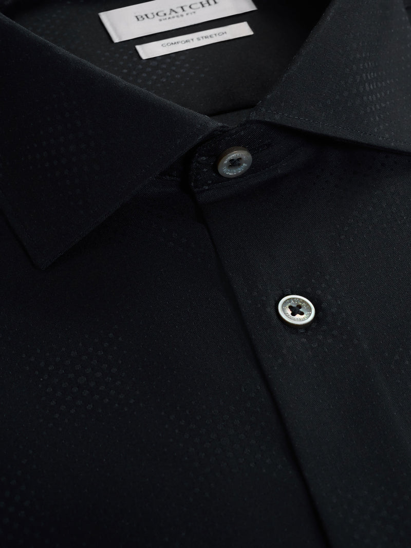 Bugatchi - OoohCotton Shirt - Black Texture