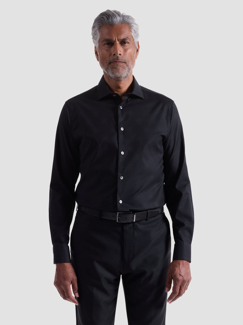 Bugatchi - OoohCotton Shirt - Black Texture