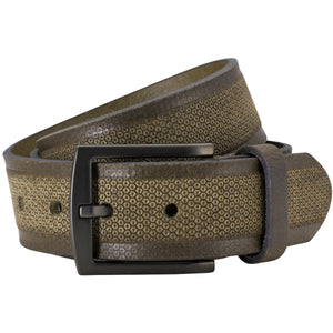 Lindenmann Men's Belt Leather Textured - Green