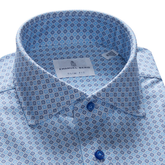 Emanuel Berg - Dress Shirt- MODERN 4FLEX STRETCH KNIT SHIRT - Chain Link Print