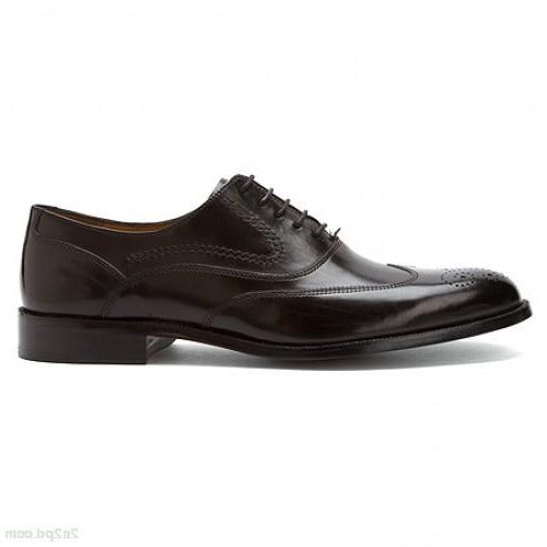 Johnston & Murphy Stratton Wingtip Oxfords in Black Calfskin | Men's Shoes 15-7071