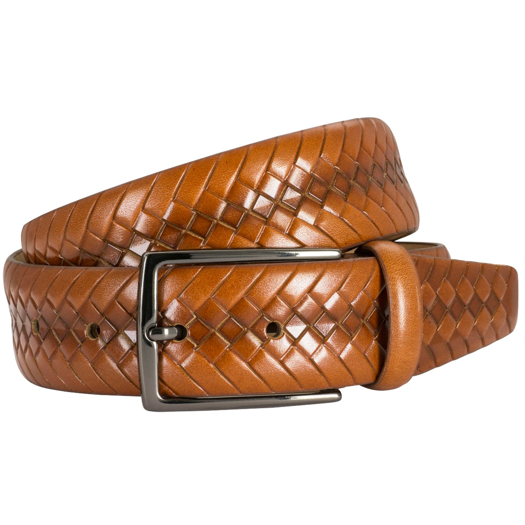 Lindenmann Men's Leather Belt Stunning Patterned Mens Belt