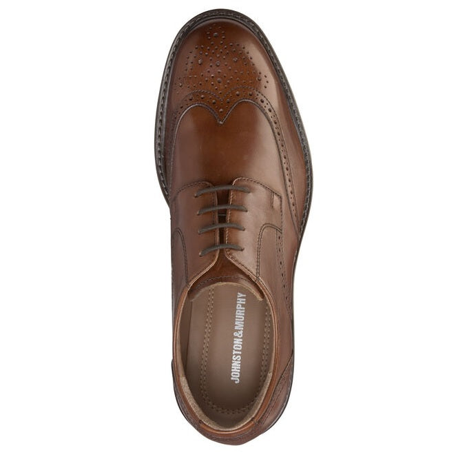 Johnston & Murphy Dress Shoes - Tabor Wing Tip Tan 20-1862