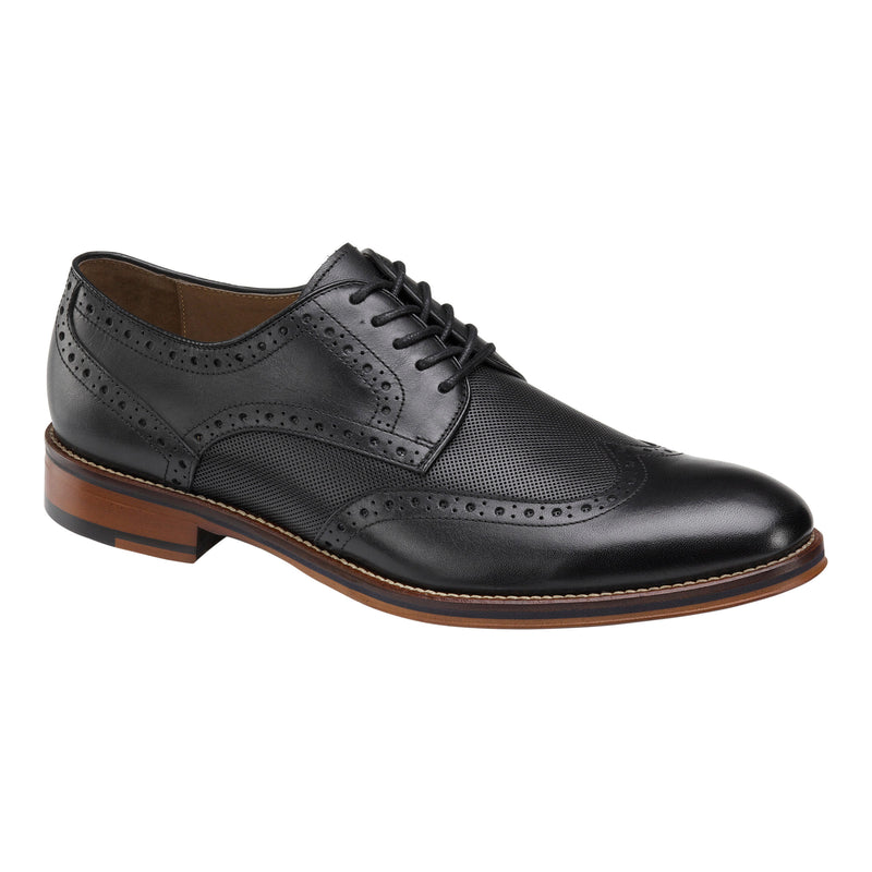 Johnston & Murphy Men's Conard Embossed Wingtip Derby Black 20-3895