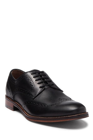 Johnston & Murphy Men's Conard Embossed Wingtip Derby Black 20-3895