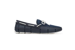 Swims Braided Lace Loafer Navy/White Shoes