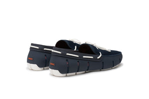 Swims Braided Lace Loafer Navy/White Shoes