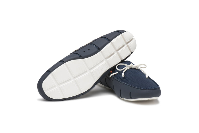 Swims Braided Lace Loafer Navy/White Shoes