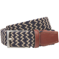 Lindenmann Men's Elastic Braided Belt Stunning Mens Belt Blue