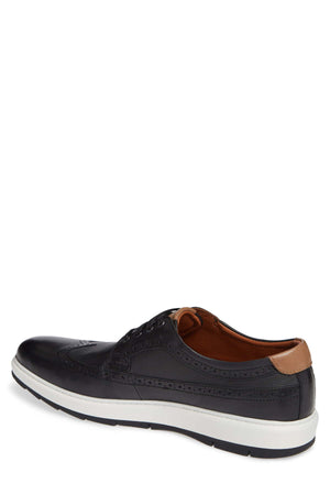Johnston and Murphy Shoes - Elliston Embosssed Wingtip Black 25-3095