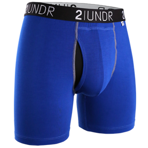 2UNDR Mens Luxury Underwear Swing Shift Boxer Briefs Blue/Blue