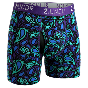 2UNDR Mens  Swing Shift Boxer Brief - Peacock Paisley