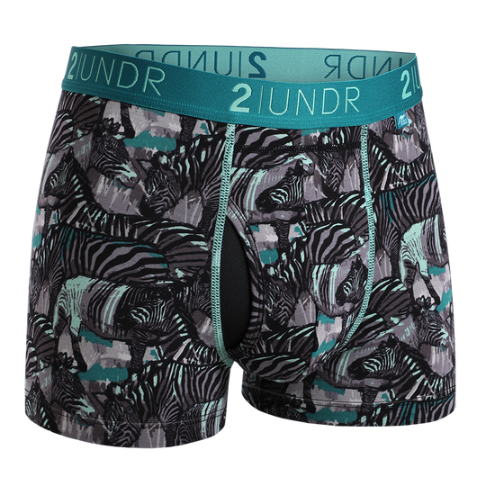 2UNDR Mens  Swing Shift Boxer Brief - Zebras