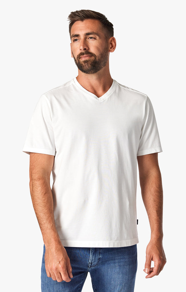 34 Heritage - Deconstructed V-Neck - White