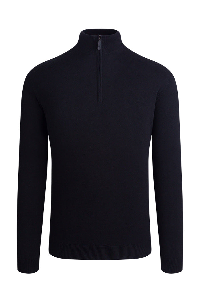 L/S - QUARTER ZIP MOCK NECK. 100% COTTON - Soft Neck