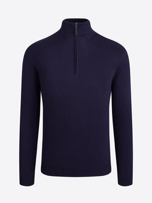 L/S - QUARTER ZIP MOCK NECK. 100% COTTON - Soft Neck