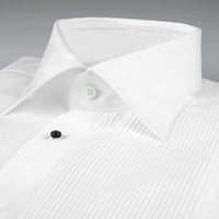 Stenstroms - New Slimline - White Tuxedo Shirt, French Cuffs Men's Dress Shirt