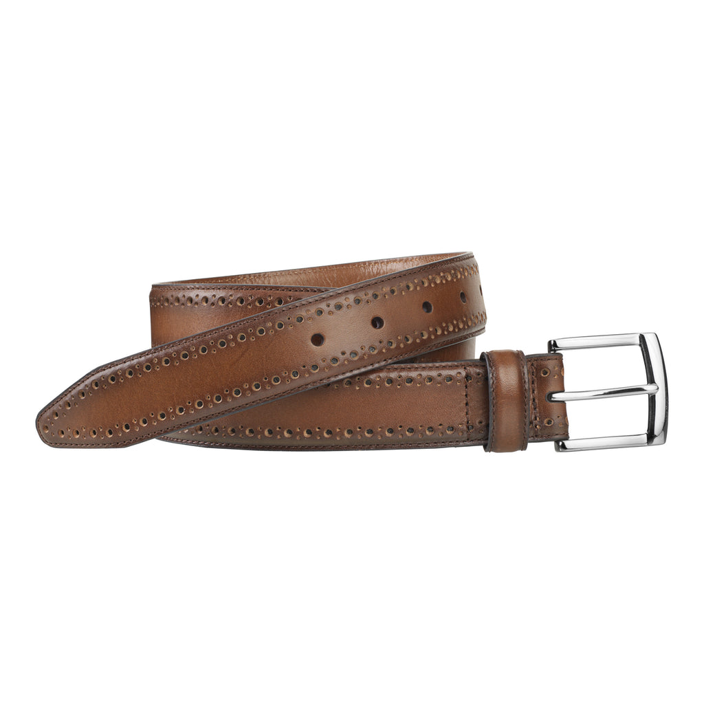 Johnston & Murphy Belt - Perfed Edge - Tan - 75-7405