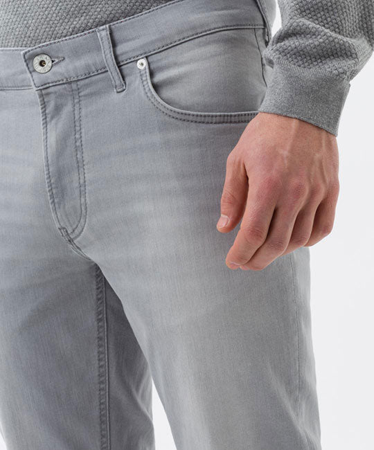 Brax Luxury Men's Casual Pants BNWT Chuck Hi-Flex Silver Grey Jeans