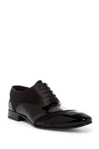 Jared Lang Shoes Black Patent Leather Tuxedo Shoe 8276-BK