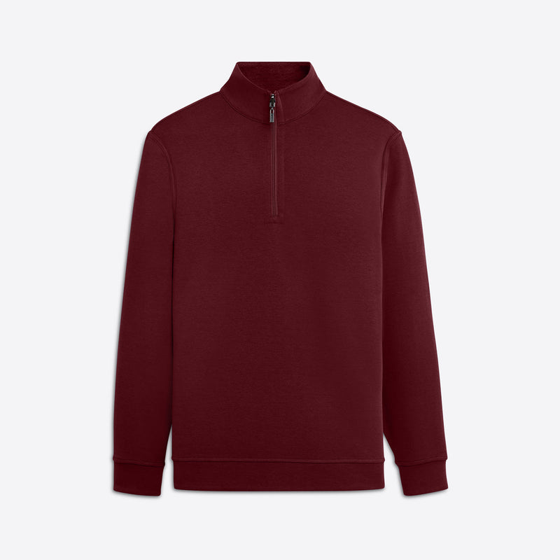 Bugatchi - Reversible Long Sleeve Quarter Zip Mock Neck - Cabernet