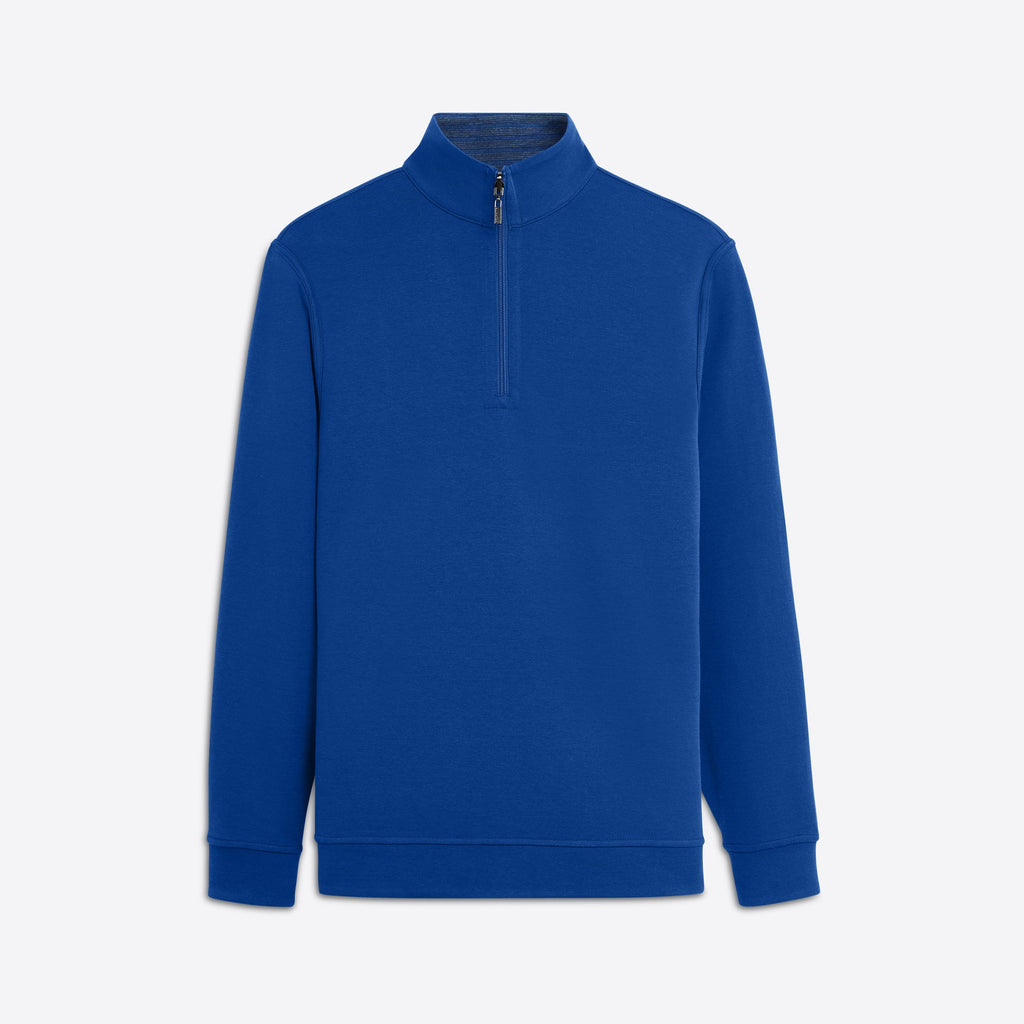 Bugatchi - Reversible Long Sleeve Quarter Zip Mock Neck - French Blue