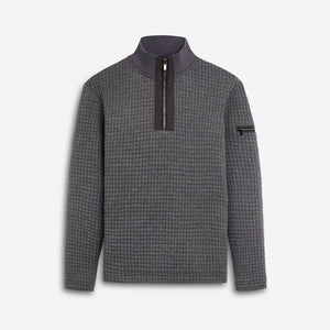 Bugatchi - Long Sleeve Quarter Zip - Charcoal