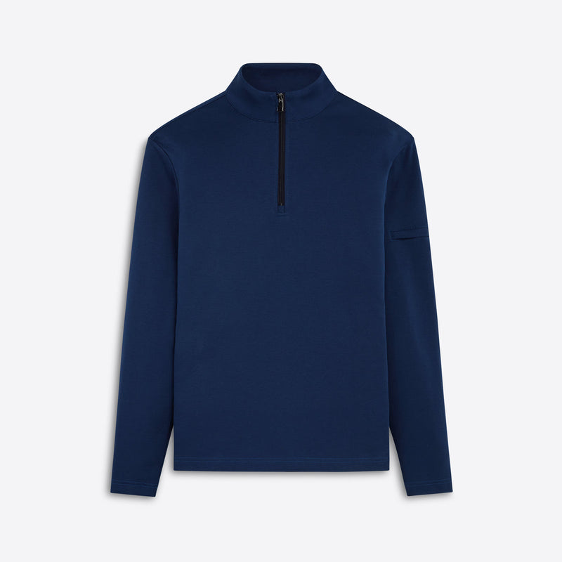 Bugatchi - LS QUARTER ZIP KNIT - Navy