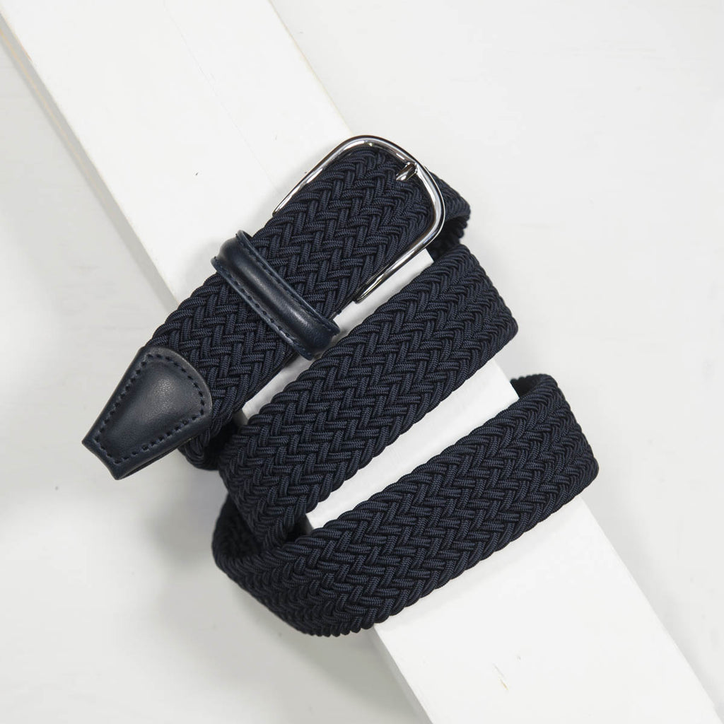 Anderson's Belt -  CLASSIC NAVY ELASTIC WOVEN BELT