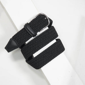 ANDERSON'S STRETCH WOVEN BELT IN BLACK