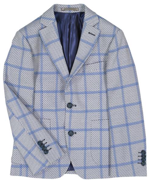 Isaac Mizrahi Boys Sports Jacket Knit Blue Check Pattern Blazer BNWT