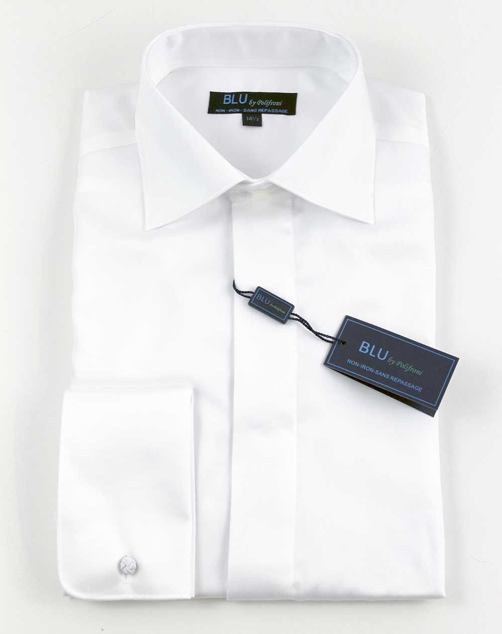 Polifroni Dress Shirt - Blu420 Tuxedo - White French Cuff Ed's Fine Imports Polifroni Dress Shirt - Blu420 Tuxedo - White French Cuff Ed's Fine Imports