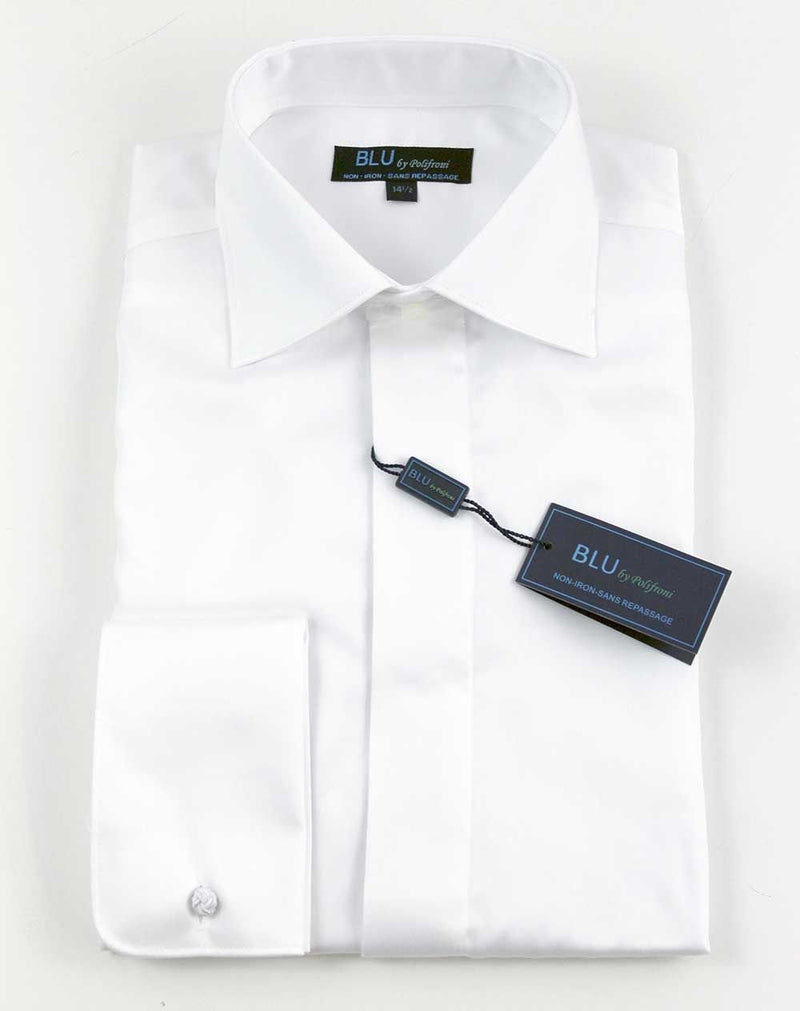 Polifroni Dress Shirt - Blu420 Tuxedo - White French Cuff