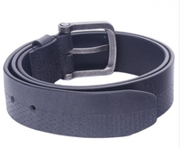 OHM Leather New York Dotted Casual Belt with Antique effect Buckle - Black