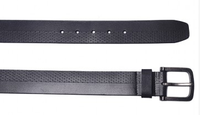 OHM Leather New York Dotted Casual Belt with Antique effect Buckle - Black