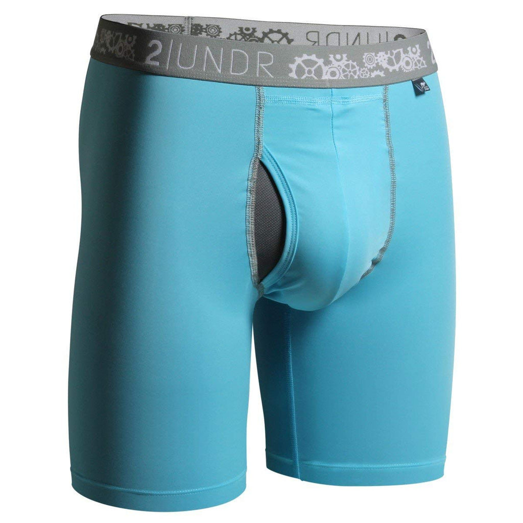 2UNDR Mens Luxury Underwear Swing Shift Boxer Briefs Light Blue
