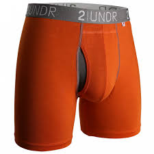 2UNDR Mens Luxury Underwear Swing Shift Boxer Briefs Orange