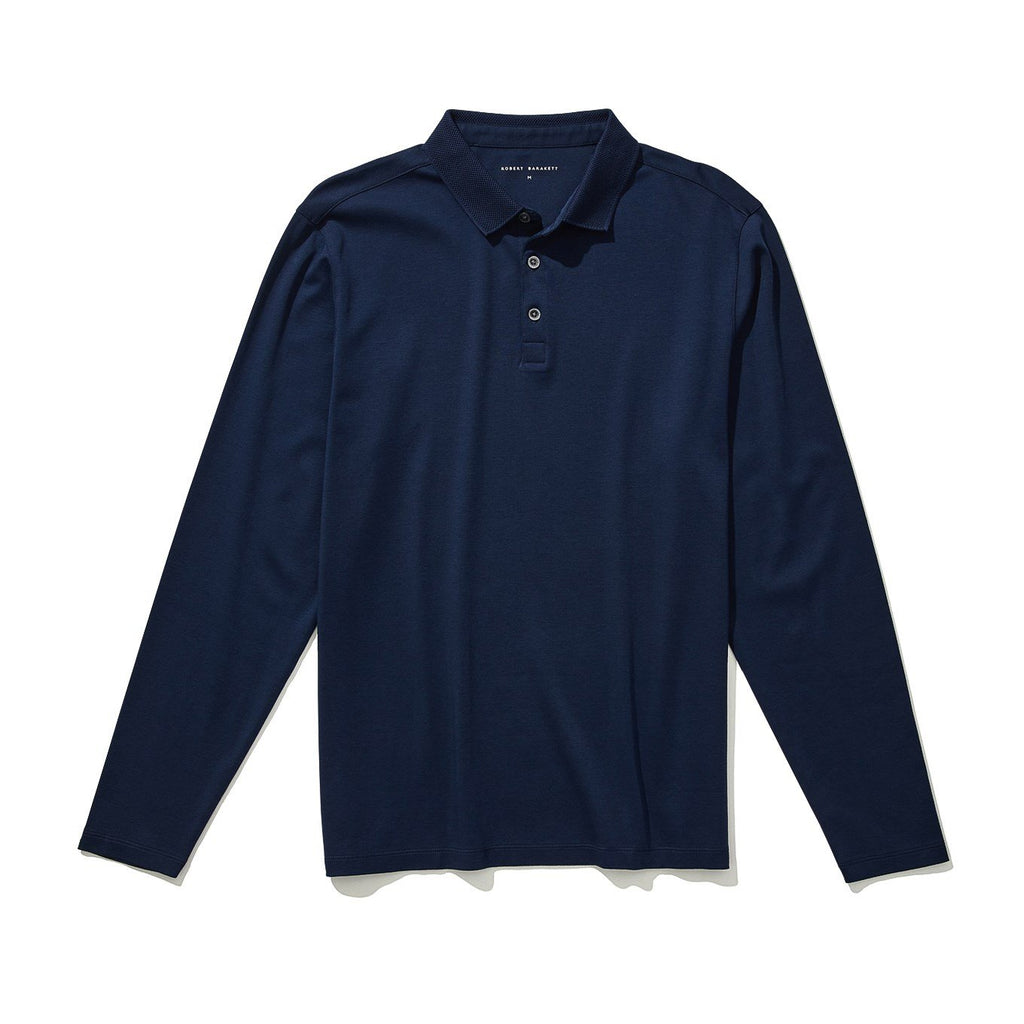 Robert Barakett - Men's Long Sleeve Polo - Blue Night