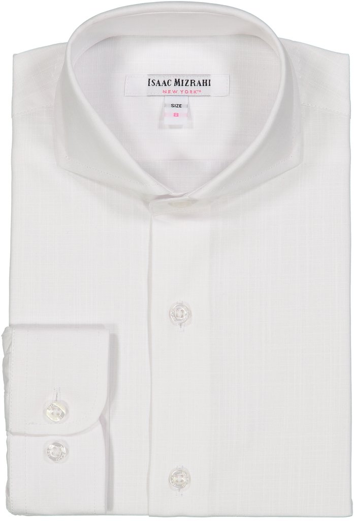 Isaac Mizrahi - White Dress Shirt - Boys Cotton Shirt