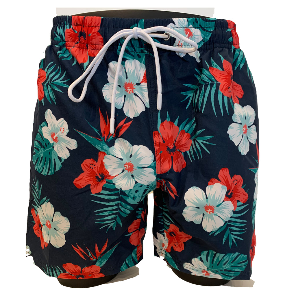 Soul Of London Swim Trunks / Shorts - Navy Floral