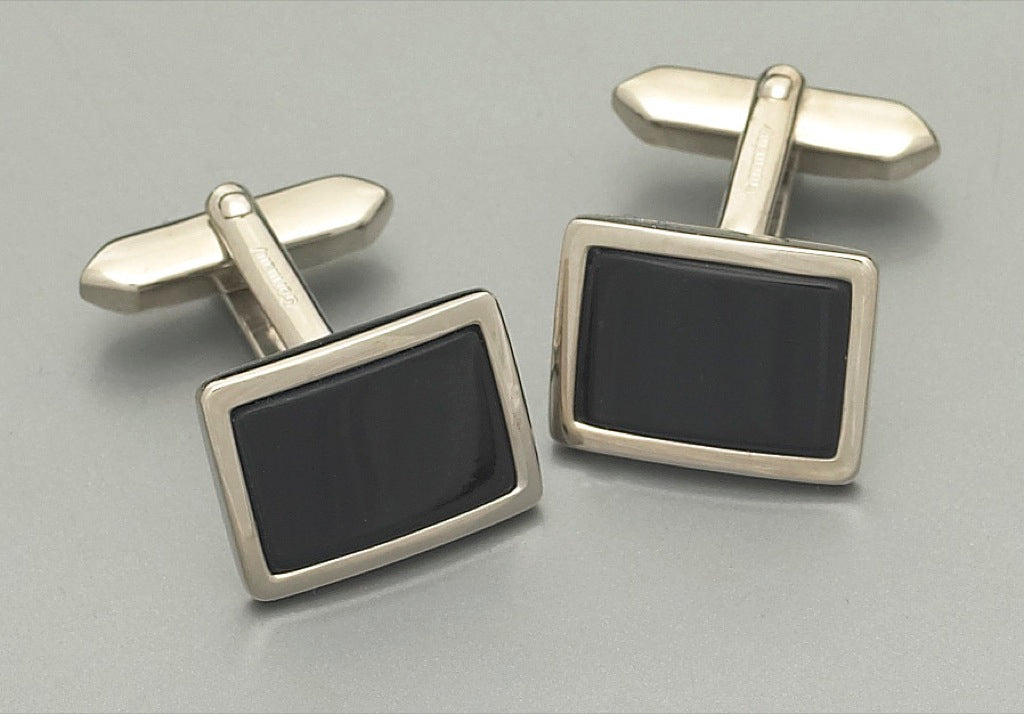 Cufflinks - Sterling Silver and Onyx SS405