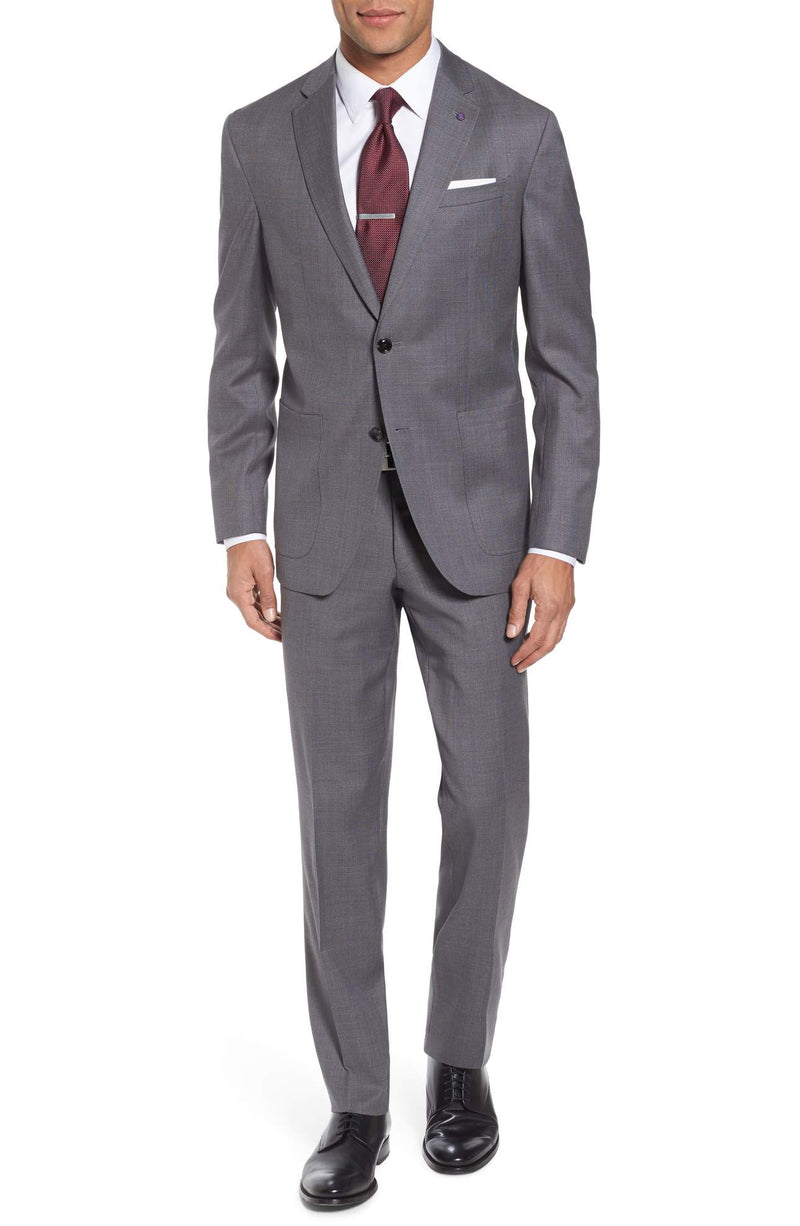 Ted Baker - Kyle Trim Fit Solid Wool Suit - Charcoal