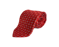 Dion Men's 100% Silk Neck Tie - Floral Red,Blue - BNWT